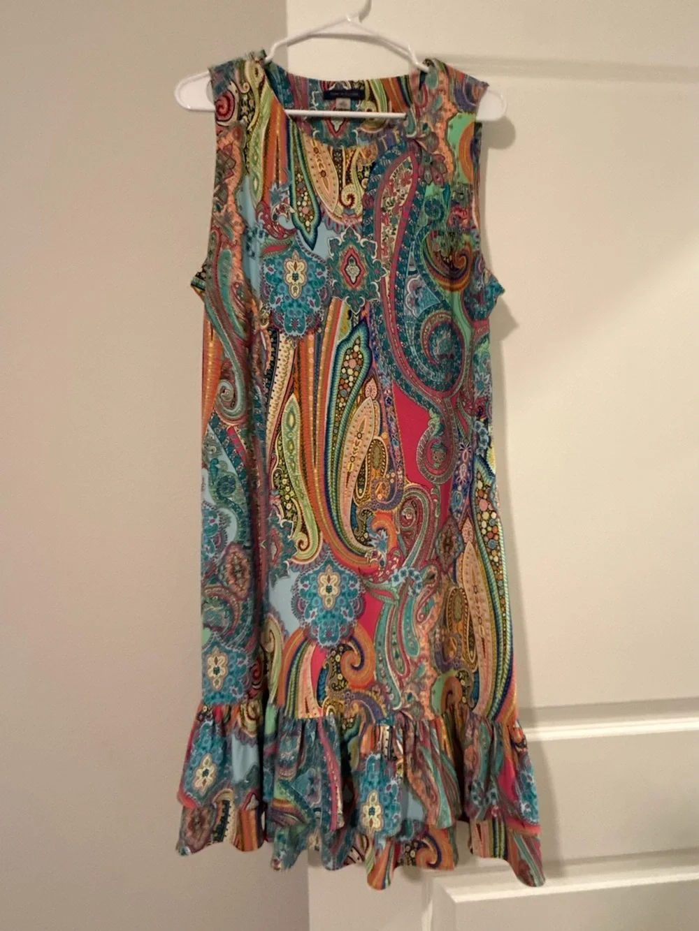 Tommy Hilfiger Multicolor Paisley Shift Dress - Blue, Pink, Green, Yellow - Picture 7 of 8